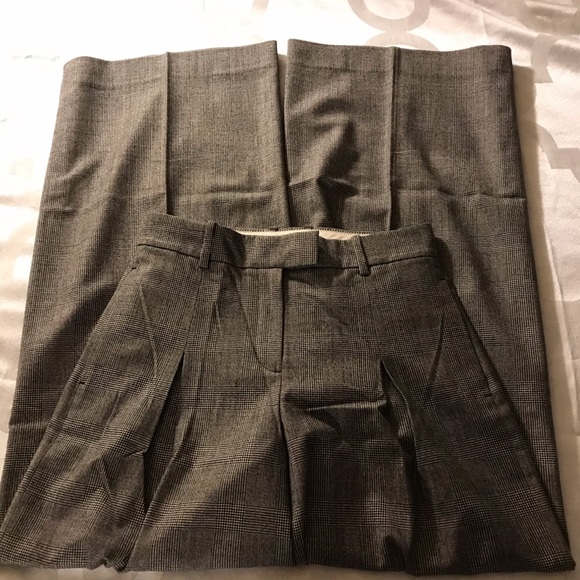 J. Crew Pants - J. Crew High-Waist Wide-leg Plaid Trousers